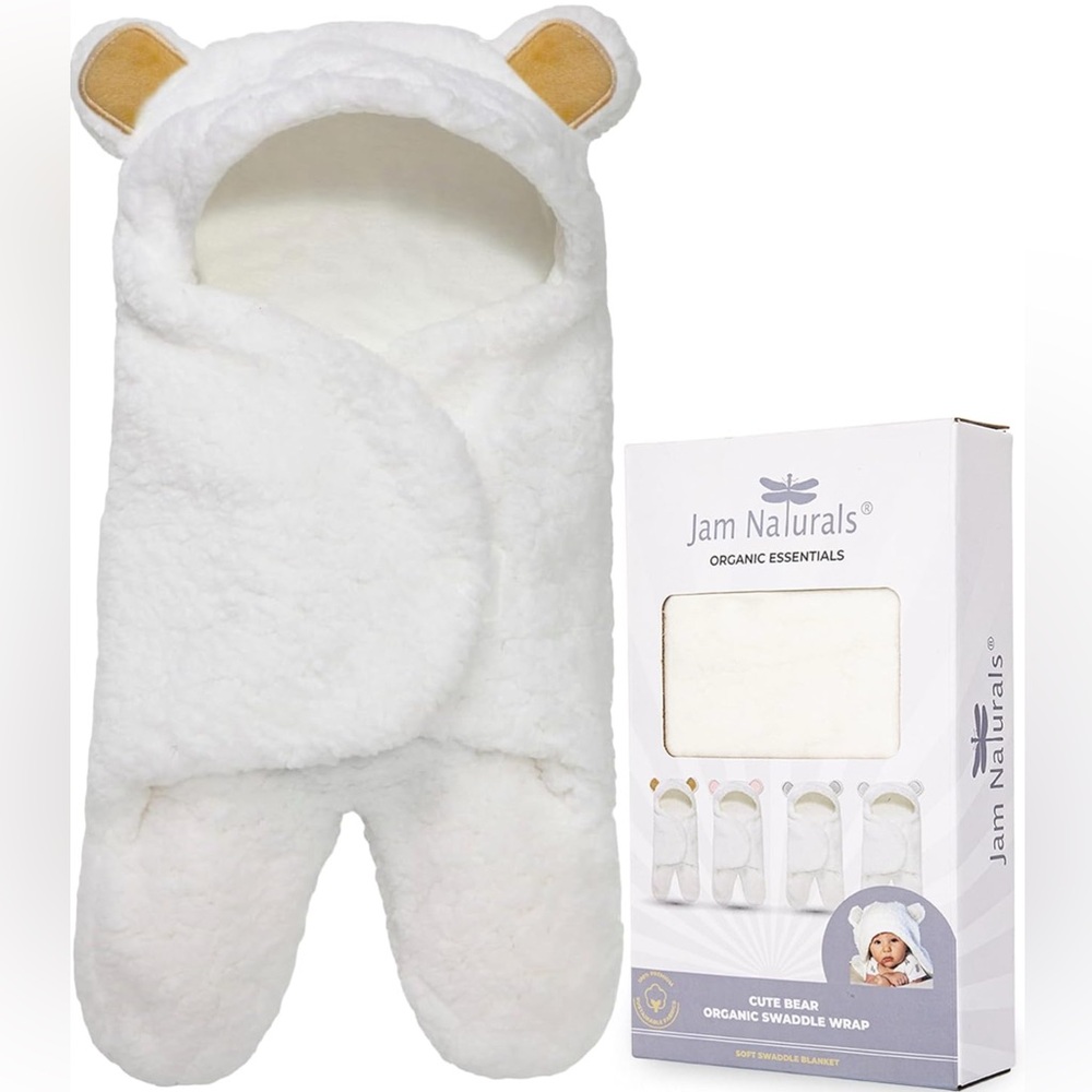 NWT Jam Naturals-Cute Bear Organic Swaddle Wrap
